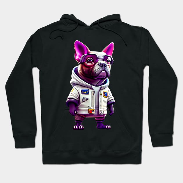 The Fun-Loving Frenchie: Bold in a Casual Space Suit Hoodie by fur-niche